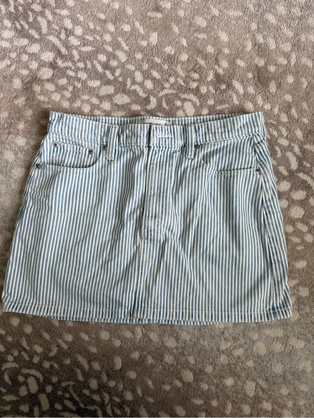 Abercrombie & Fitch Blue and White Striped Denim Skirt - NWOT
